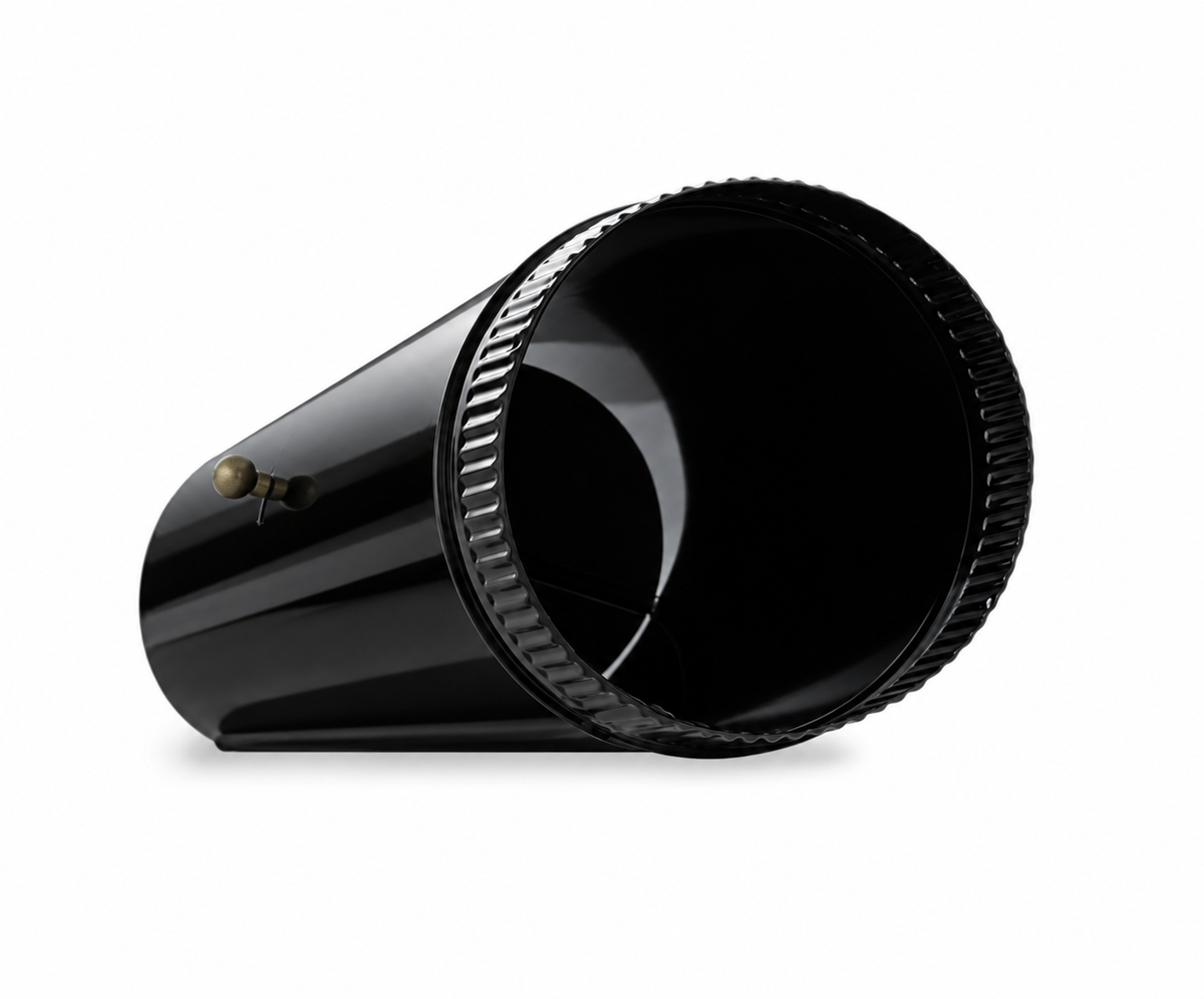 Tubo con Llave Reguladora para chimeneas en Acero Negro Vitrificado Longitud 1 m - Serie lisa