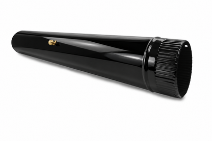 Tubo con Llave Reguladora para chimeneas en Acero Negro Vitrificado Longitud 1 m - Serie lisa