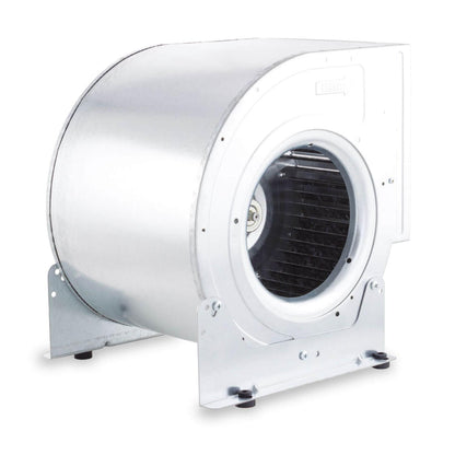Ventiladores Centrífugos de Doble Aspiración sin Motor, con Salida de Eje por Ambos Lados y Turbina Metálica con Álabes hacia Delante